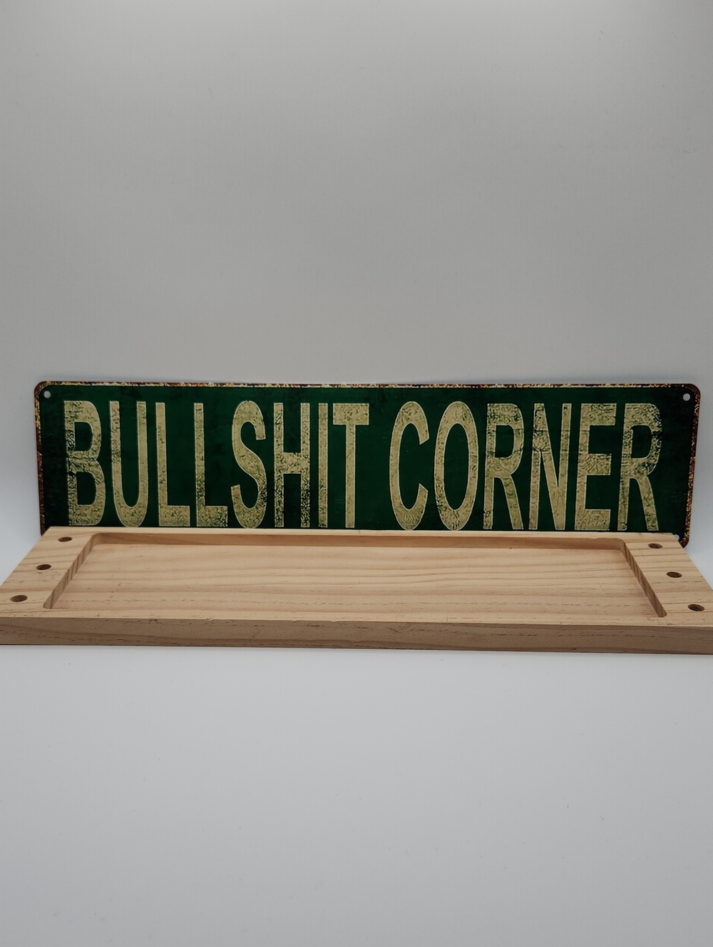 BULLSHIT CORNER Funny Retro Metal Sign - 4" x 15.75"